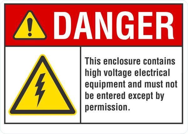 DANGER This Enclosure Contains High Voltage Electrical Equipment Sign LCU4-0052-NA_10X7
