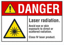 DANGER Laser Radiation Sign LCU4-0053-RA_10x7
