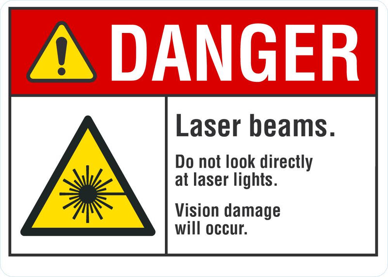 DANGER Laser Beams Sign LCU4-0054-RD_10x7