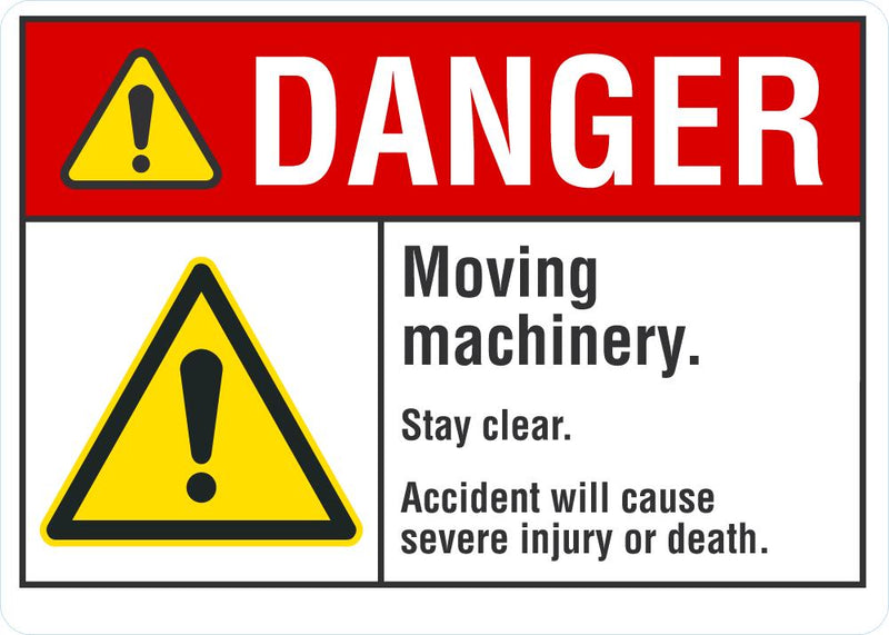 DANGER Moving Machinery Sign LCU4-0055-NA_10X7