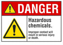 DANGER Hazardous Chemicals Sign LCU4-0062-NA_10X7