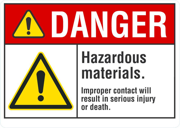 DANGER Hazardous Materials Sign