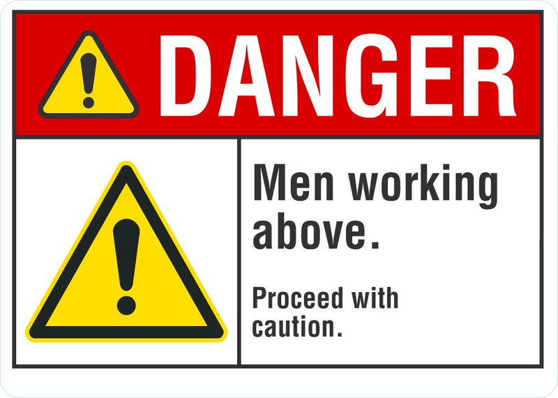 DANGER Men Working Above Sign LCU4-0065-NA_10X7