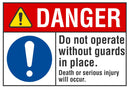 DANGER Do Not Operate Without Guards In Place Sign LCU4-0083-NA_10X7