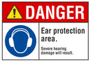 DANGER Ear Protection Area Sign LCU4-0086-NA_10X7
