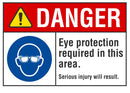 DANGER Eye Protection Required In This Area Sign LCU4-0088-NA_10X7