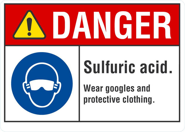 DANGER Sulfuric Acid Sign LCU4-0089-NA_10X7