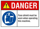 DANGER Face Shield Must Be Worn Sign LCU4-0093-NA_10X7