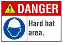 DANGER Hard Hat Area Sign LCU4-0096-NA_10X7