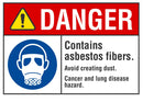 DANGER Contains Asbestos Fibers Sign LCU4-0097-NA_10X7