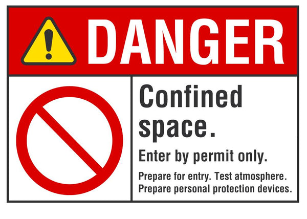 DANGER Confined Space, Enter By Permit Only Sign LCU4-0104-NA_10X7