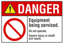 DANGER Equipment Being Serviced Sign LCU4-0105-NA_10X7