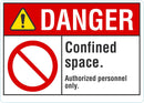 DANGER Confined Space, Authorzed Personnel Only Sign LCU4-0115-NA_10X7