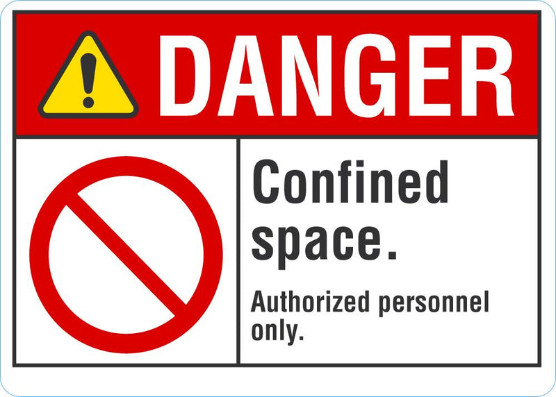 DANGER Confined Space, Authorzed Personnel Only Sign LCU4-0115-NA_10X7
