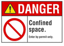 DANGER Confined Space, Enter By Permit Only Sign LCU4-0116-NA_10X7