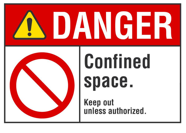 DANGER Confined Space, Keep Out Unless Authorized Sign LCU4-0117-NA_10X7