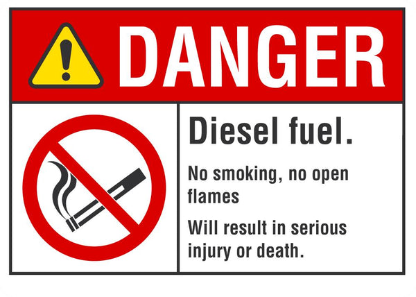 DANGER Diesel Fuel Sign