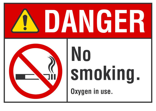 DANGER No Smoking, Oxygen In Use Sign