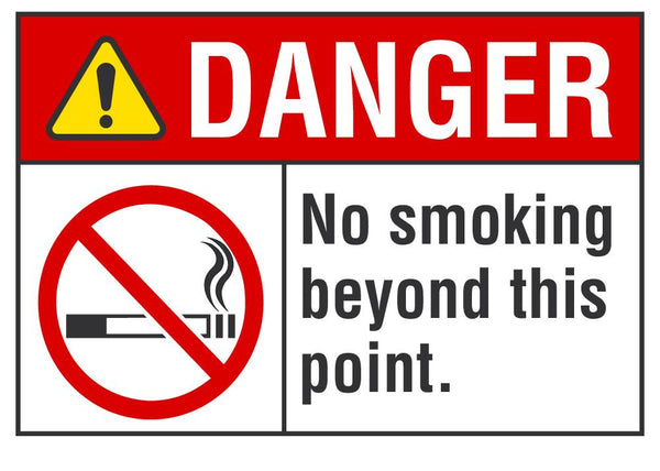 DANGER No Smoking Beyond This Point Sign