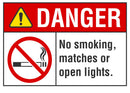 DANGER No Smoking, Matches Or Open Light Sign LCU4-0133-RA_10x7