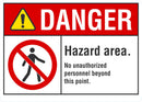 DANGER Hazard Area Sign LCU4-0141-NA_14X10