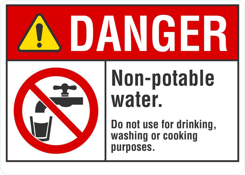 DANGER Non-Potable Water Sign LCU4-0146-NA_10X7