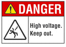 DANGER High Voltage, Keep Out Sign LCU4-0153-NA_10X7