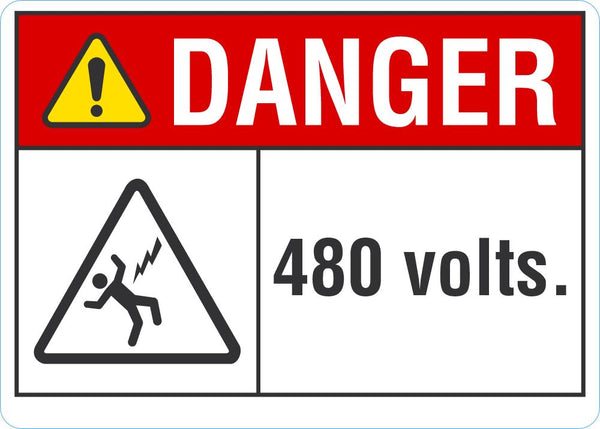 DANGER 480 Volts Sign LCU4-0155-NA_10X7