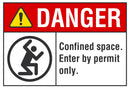DANGER Confined Space, Enter By Permit Only Sign LCU4-0168-NA_10X7