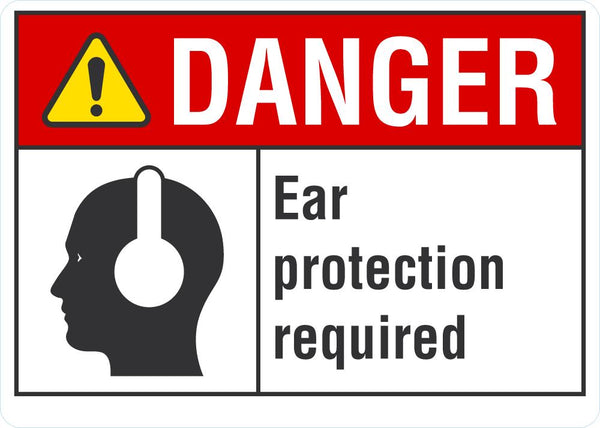 DANGER Ear Protection Required Sign LCU4-0173-NA_10X7