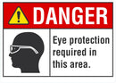 DANGER Eye Protection Required In This Area Sign LCU4-0175-NA_10X7