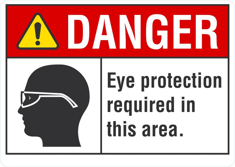 DANGER Eye Protection Required In This Area Sign LCU4-0175-NA_10X7