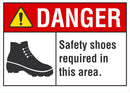 DANGER Safety Shoes Required In This Area Sign LCU4-0177-NA_10X7