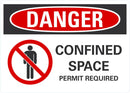 DANGER Confined Space Permit Required Sign LCU4-0208-NA_10X7