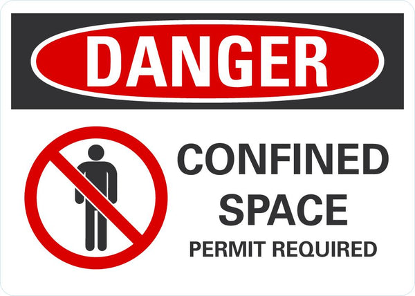 DANGER Confined Space Permit Required Sign LCU4-0208-NA_10X7