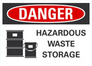 DANGER Hazardous Waste Storage Sign LCU4-0213-NA_10X7