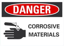 DANGER Corrosive Materials Sign LCU4-0217-NA_10X7