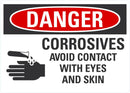 DANGER Corrosives, Avoid Contact Sign LCU4-0218-NA_10X7