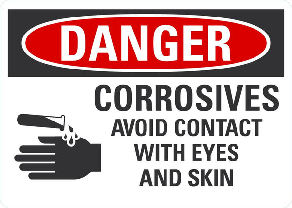 DANGER Corrosives, Avoid Contact Sign LCU4-0218-NA_10X7