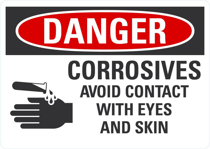 DANGER Corrosives, Avoid Contact Sign LCU4-0218-NA_10X7