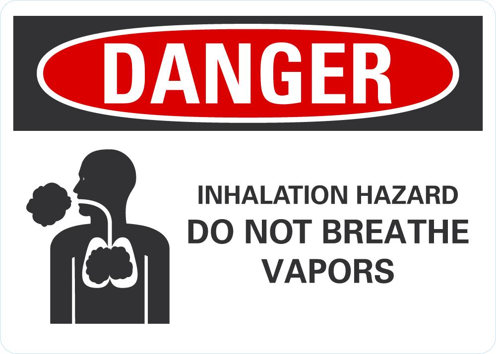 Distorted Inhalation Hazard Sign DANGER Inhalation Hazard, Do Not Breathe Vapors Sign LCU4-0219-NA_10X7