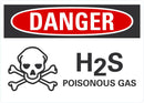 DANGER H2S, Poisonous Gas Sign LCU4-0220-NA_10X7