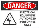 DANGER Electrical Equipment, Authorized Personnel Only Sign LCU4-0227-NA_10X7