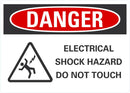 DANGER Electrical Shock Hazard Sign LCU4-0229-NA_10X7