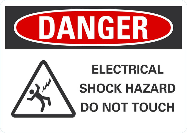 DANGER Electrical Shock Hazard Sign LCU4-0229-NA_10X7