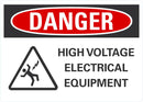 DANGER High Voltage Electrical Equipment Sign LCU4-0232-NA_10X7