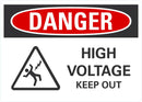 DANGER High Voltage, Keep Out Sign LCU4-0234-NA_10X7