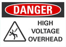 DANGER High Voltage Overhead Sign LCU4-0235-NA_10X7