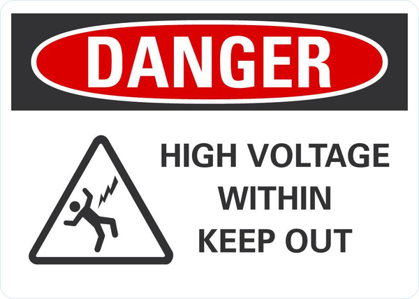 DANGER High Voltage Within, Keep Out Sign LCU4-0236-NA_10X7