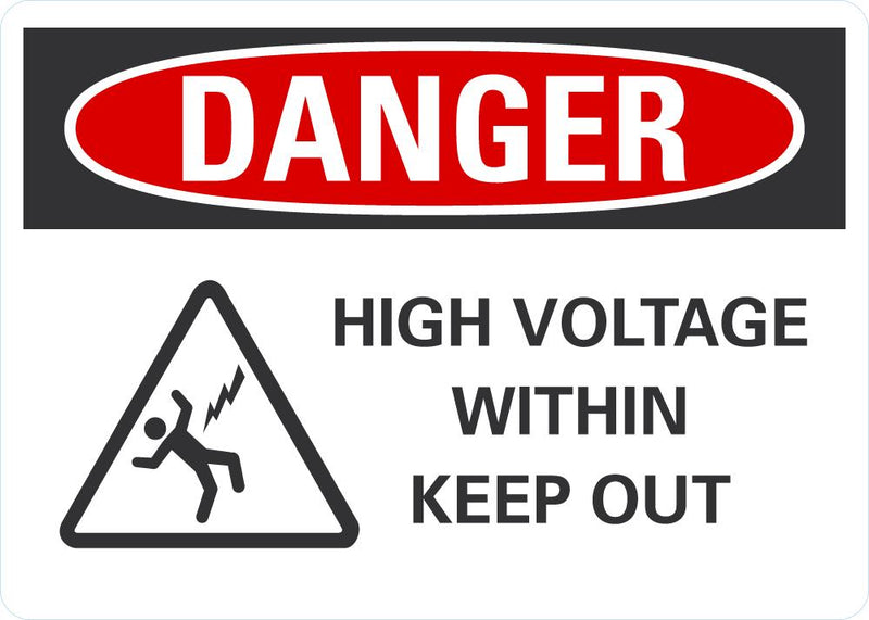 DANGER High Voltage Within, Keep Out Sign LCU4-0236-NA_10X7